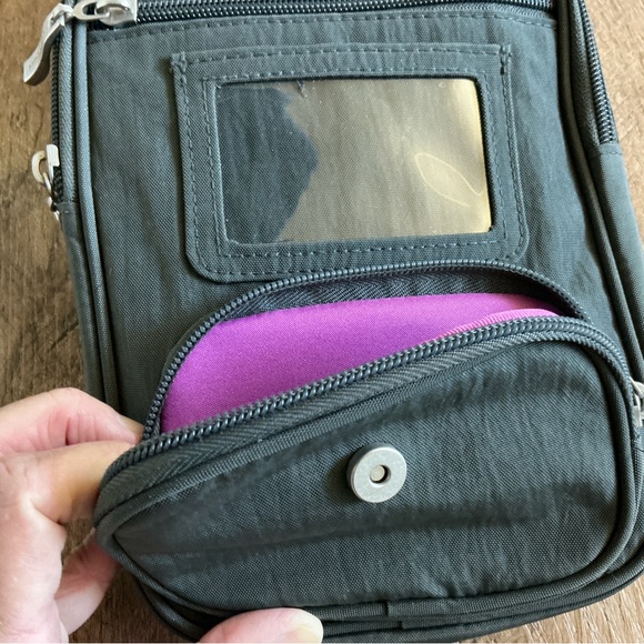 Baggallini Crossbody Purse Bag RFID Journey Sand Small Dark Gray Silver Travel - Picture 6 of 15